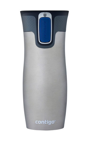 2095832 - Contigo West Loop Insulated Travel Mug - 470ml - Stainless Steel - Simple, one-handed operation keeps you hydrated when moving