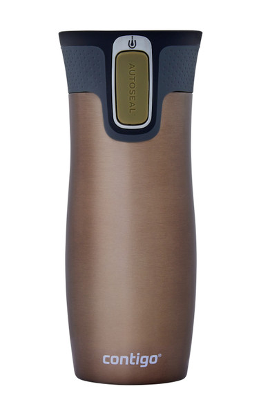 2095796 - Contigo West Loop Insulated Travel Mug - 470ml - Latte - Simple, one-handed operation keeps you hydrated when moving