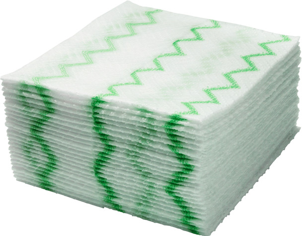 2136052 - Rubbermaid Disposable Microfibre Cloth - Green - Pack of 40