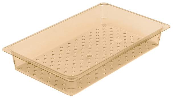 Cambro High Heat Colander Pan - GN 1/1 - 76mm - Amber - 13CLRHP150