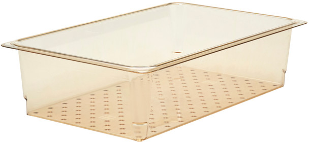Cambro High Heat Colander Pan - GN 1/1 - 127mm - Amber - 15CLRHP150