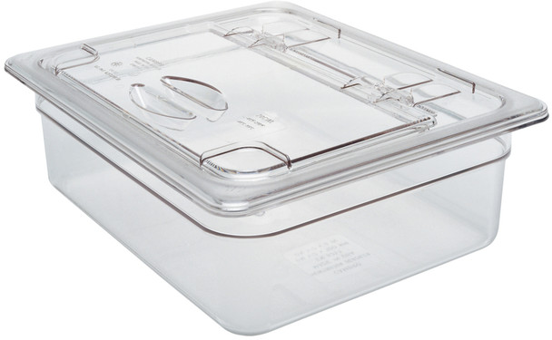 20CWL135 - FlipLid with closed window on empty transparent 100mm deep gastronorm pan