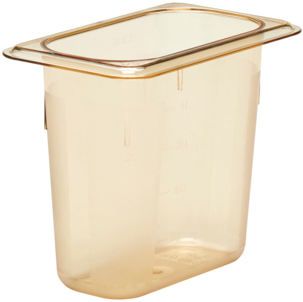 Cambro High Heat Gastronorm Pan - GN 1/9 - 150mm - Amber - 96PHP150