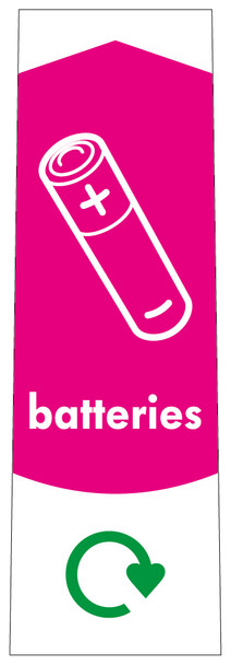 Slim Recycling Bin Sticker - Batteries - PC115B