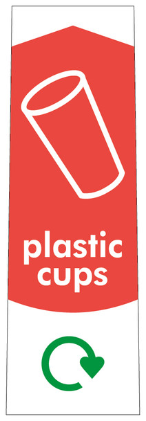 Slim Recycling Bin Sticker - Plastic Cups - PC115CU