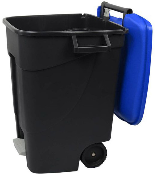421020 - Wheeled Pedal Bin with lid fully open