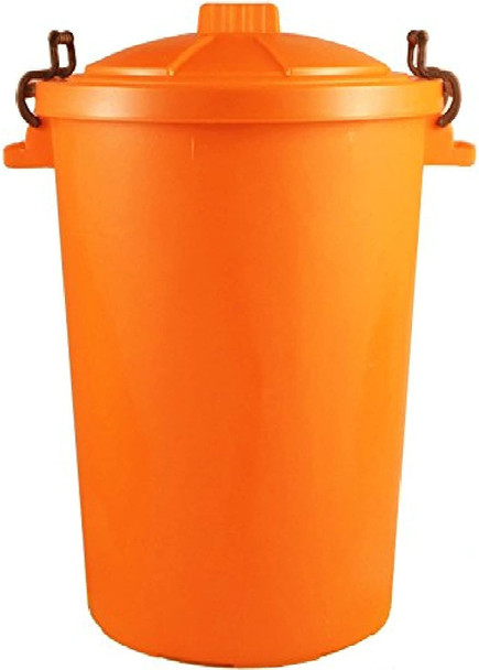 Dustbin with Locking Handles - 80 Ltr - Orange - KTDB80ORG