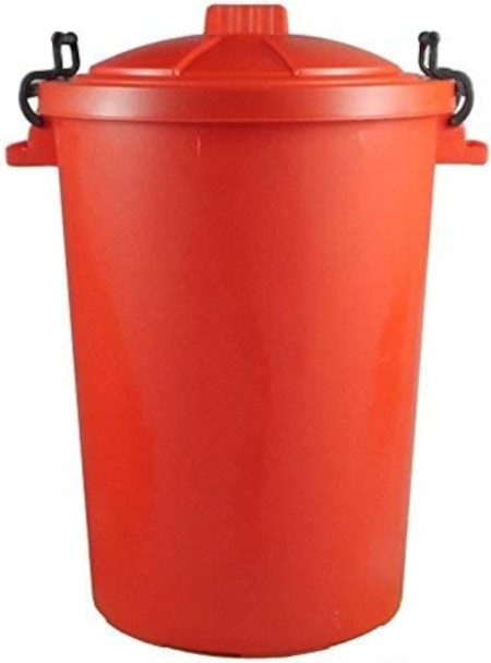 Dustbin with Locking Handles - 80 Ltr - Red - KTDB80RED