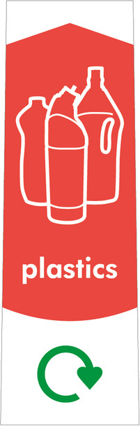 Slim Recycling Bin Sticker - Plastics - PC115PL