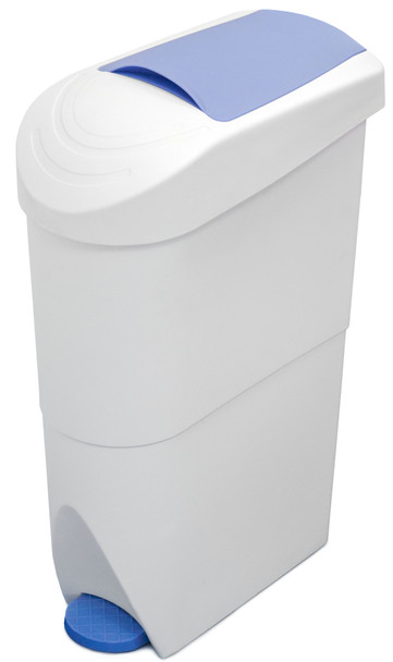 WR-FQ-1003 - Pedal Operated Sanitary Bin - 20 Ltr - White/Blue