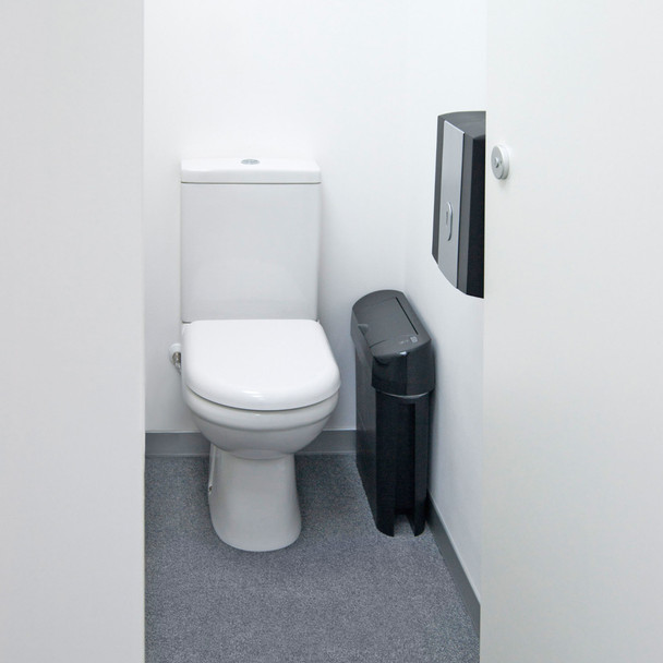 WR-CD-7002B - Automatic Sanitary Bin - 15 Ltr - Black - In Toilet Cubicle