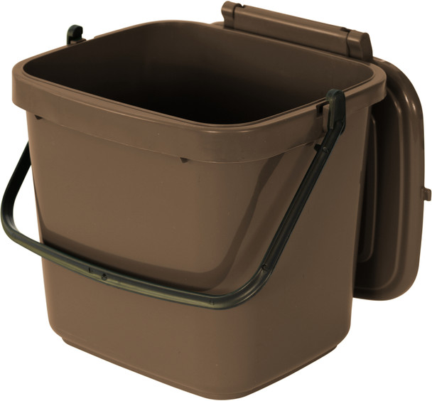 1135657 - Kitchen Caddy - 7 Ltr - Brown - Lid Open