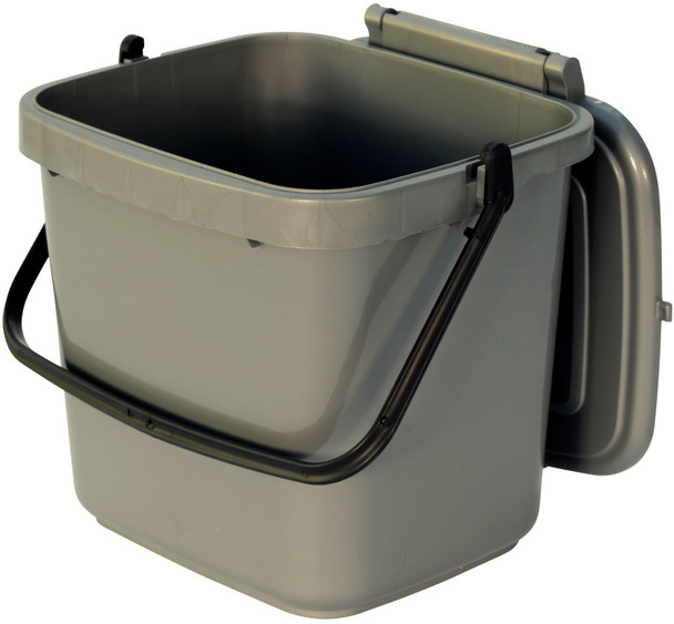 40851 - Kitchen Caddy - 7 Ltr - Silver - Lid Open