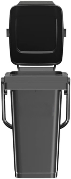 WB25BLA - Kerbside Waste & Recycling Caddy Bin - 25 Ltr - Black - Front Lid Open