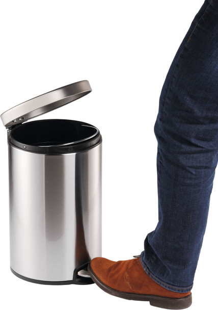 Durable Round Pedal Bin - 5 Ltr - Silver - 340023