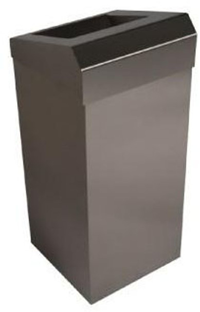 WR-PL75MBS - Metal Waste Bin with Open Chute Lid - 50 Ltr - Brushed Stainless Steel