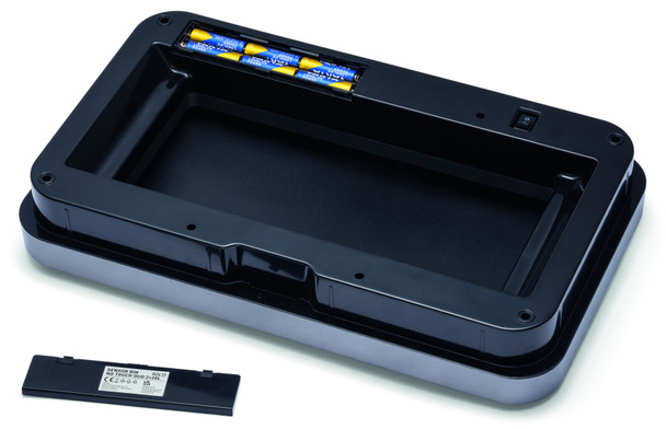 342423 - Durable No Touch Duo Sensor Bin - 2 x 20 Ltr - Silver - Lid Underside Showing Battery Compartment