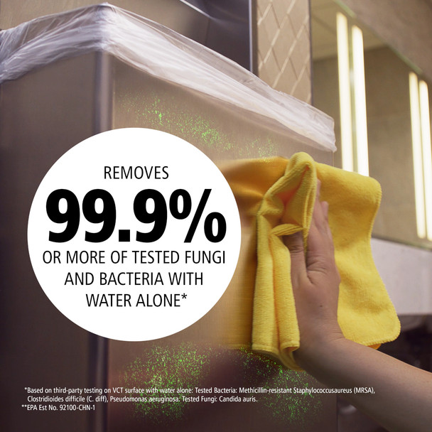 1820580 - Rubbermaid HYGEN R-40 Recycled Microfibre Cloth - Yellow - Cleans 99.9% of fungi & Bacteria