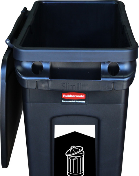 BNSC87GW - Soho Recycling Bin - 87 Ltr - General Waste - Hinge Lid Open