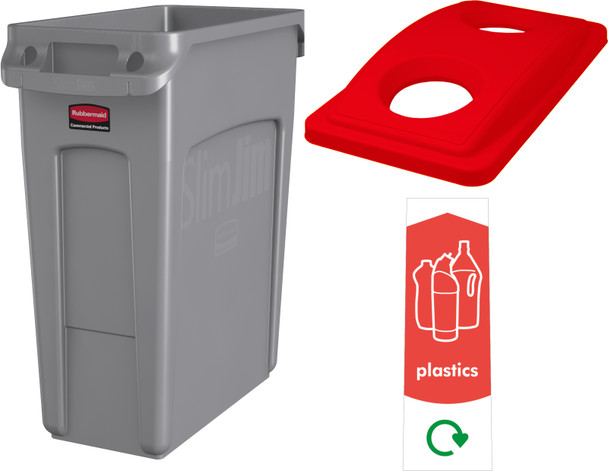 BNSC60PL - Soho Recycling Bin - 60 Ltr - Plastic - Kit Contents