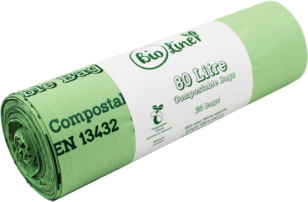 BL80 - All-Green BioLiner Compostable Bin Bags - 80 Ltr