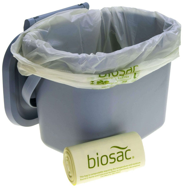 PMCBIO7 - Biosac Compostable Bin Liner - 7 Ltr - Installed in Kitchen Caddy