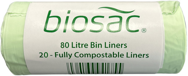 PMCBIO80 - Biosac Compostable Bin Liner - 80 Ltr - Roll of 20