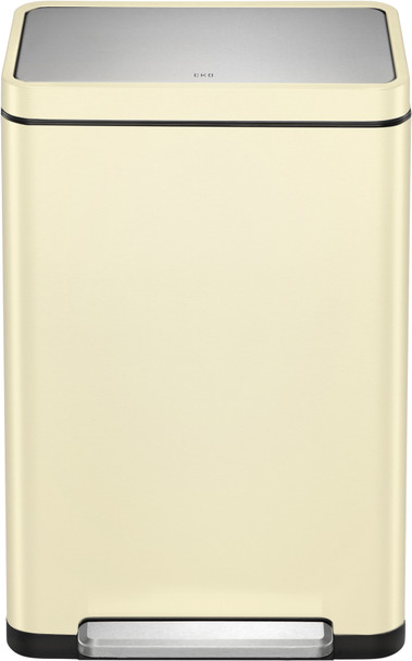 EK9368CR2020 - EKO X Cube Dual Stream Kitchen Pedal Bin - 20 + 20 Ltr - Cream - Front