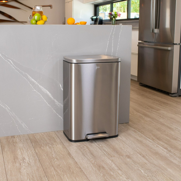 EK9361MT2025 - EKO Maddison Dual Stream Kitchen Pedal Bin - 25 + 20 Ltr - Stainless Steel - Situated in Kitchen