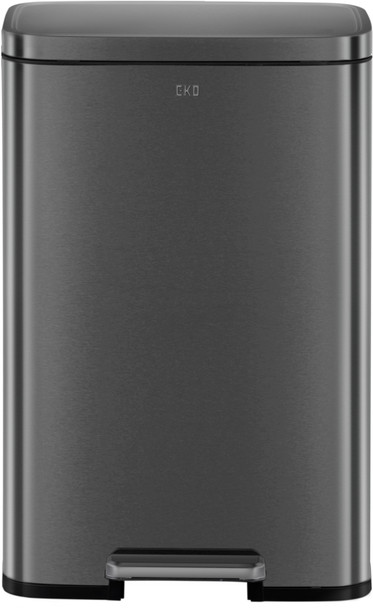 EK9361MB2025 - EKO Maddison Dual Stream Kitchen Pedal Bin - 25 + 20 Ltr - Matt Black     - Front