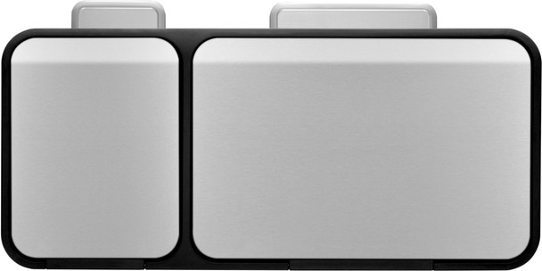 EK9128MT151515 - EKO Ecocasa Three Stream Recycling Pedal Bin - 45 Ltr - Stainless Steel - Overhead with Lids Closed