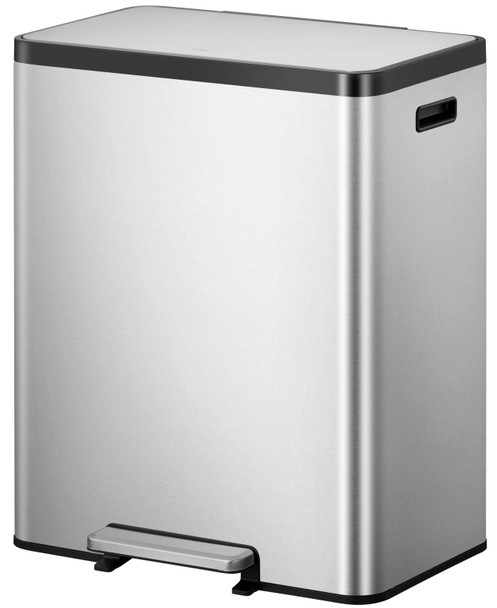 EK9128MT2436 - EKO Ecocasa Dual Stream Recycling Pedal Bin - 24 + 36 Ltr - Stainless Steel