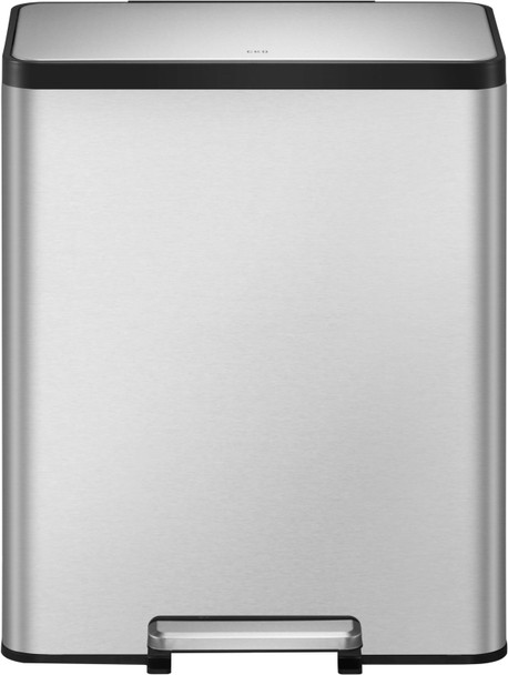 EK9128MT2436 - EKO Ecocasa Dual Stream Recycling Pedal Bin - 24 + 36 Ltr - Stainless Steel - Front