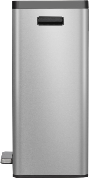 EK9138MT2020 - EKO Ecocasa II Dual Stream Recycling Pedal Bin - 40 Ltr - Stainless Steel - Side Showing Carry Handle
