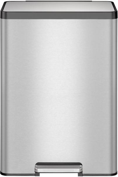 EK9138MT2020 - EKO Ecocasa II Dual Stream Recycling Pedal Bin - 40 Ltr - Stainless Steel - Front