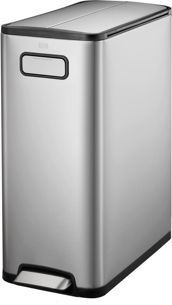 EK9377MT2020 - EKO Ecofly Slimline Dual Stream Recycling Pedal Bin - 20 + 20 Ltr - Stainless Steel