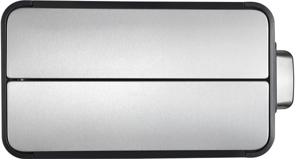 EK9377MT2020 - EKO Ecofly Slimline Dual Stream Recycling Pedal Bin - 20 + 20 Ltr - Stainless Steel - Overhead with Lid Closed