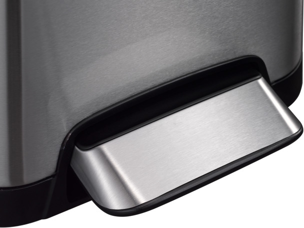 EK9377MT2020 - EKO Ecofly Slimline Dual Stream Recycling Pedal Bin - 20 + 20 Ltr - Stainless Steel - Pedal Close-up