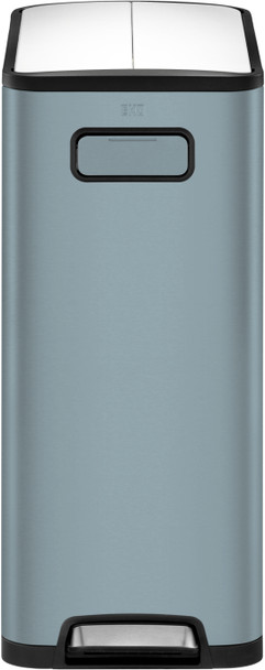 EK9377TB2020 - EKO Ecofly Slimline Dual Stream Recycling Pedal Bin - 40 Ltr - Titanium Blue