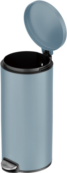 EK9115TB30 - EKO Eva Round Kitchen Pedal Bin - 30 Ltr - Titanium Blue - Lid Open