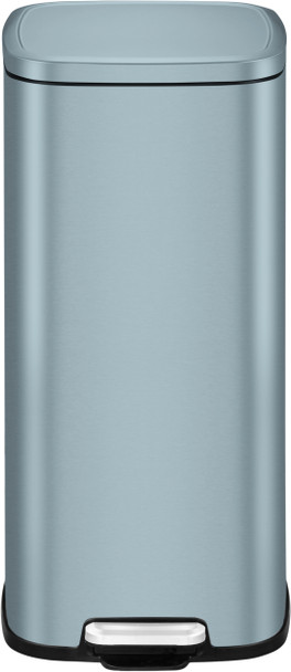 EK9384TB30 - EKO Stella Square Pedal Bin - 30 Ltr - Titanium Blue - Front