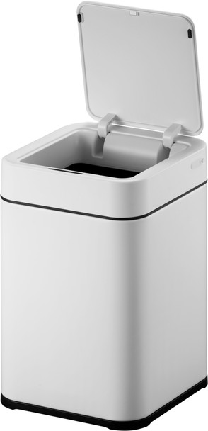 EK9208RPW10 - EKO Echo Touch-Free Sensor Bin - 10 Ltr - White - With Lid Open