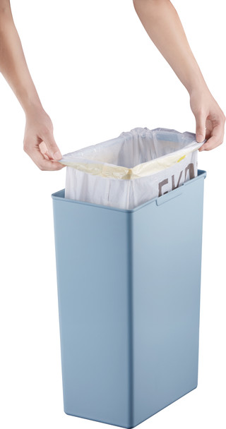 EK6187TB30 - EKO Morandi Touch Bin - 30 Ltr - Titanium Blue - Removable Rim with Bin Bag Attached