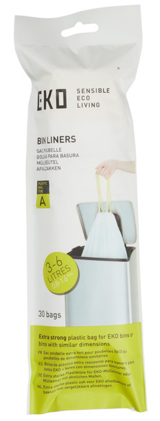 EK33701 - EKO Size A Plastic Bin Liners - 3-6 Ltr - Roll of 30 Bags