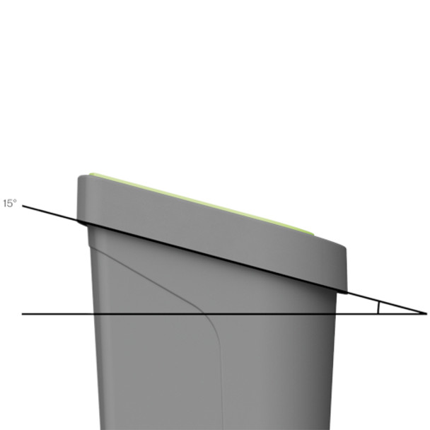 1402 - uBin Recycling Bin - 70 Ltr - Mixed Recycling - Showing 15° Angle of Bin