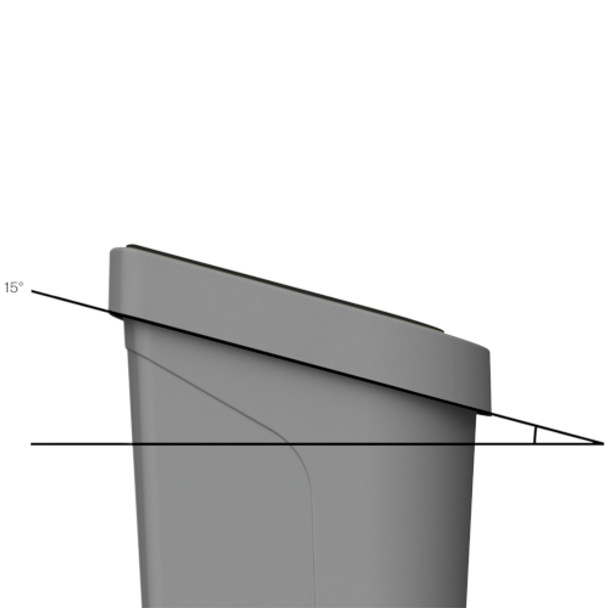 1419 - uBin Recycling Bin - 70 Ltr - General Waste - Showing 15° Angle of Lid