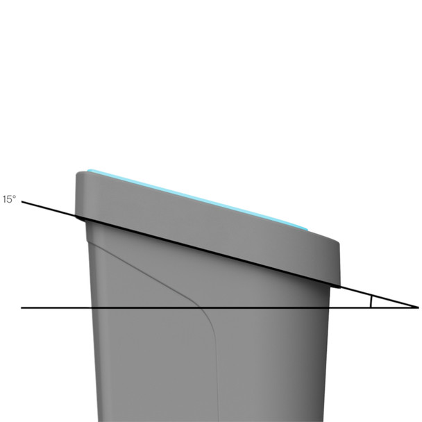 1426 - uBin Recycling Bin - 70 Ltr - Paper & Card - Showing 15° Angle of Lid