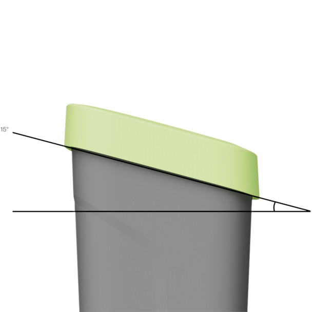 1464 - uBin Mini Recycling Bin - 50 Ltr - Mixed Recycling - Showing Angle of Lid