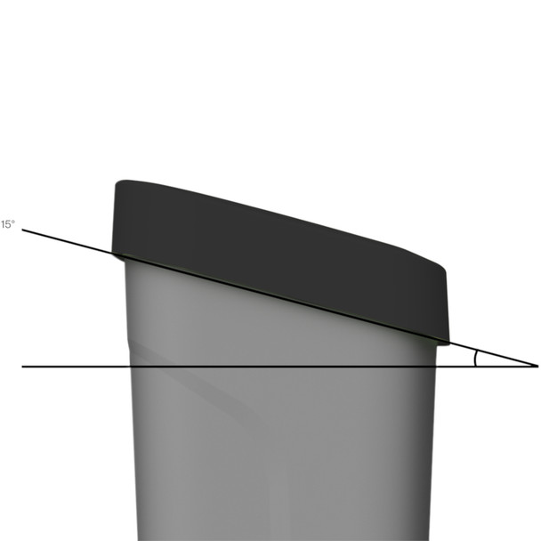1471 - uBin Mini Recycling Bin - 50 Ltr - General Waste - Showing Angle of Lid