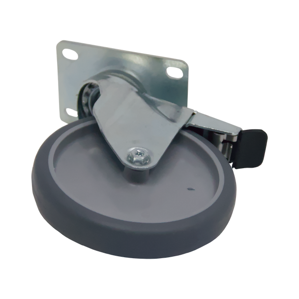 Swivel Castor with Brake Measuring 125mm with Rubbermaid Compatibility